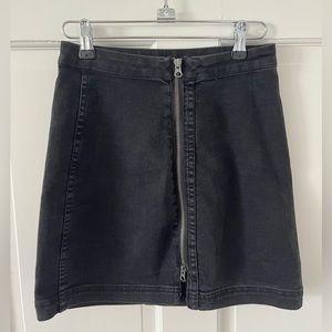 Free People black denim skirt